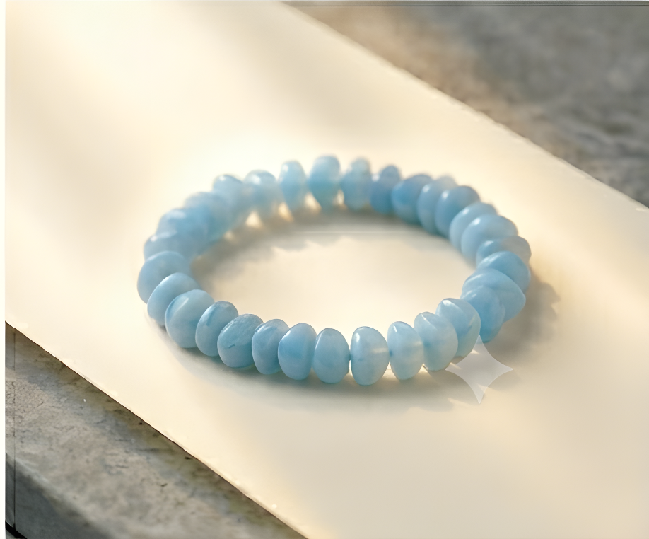 Blue Peruvian Opal Crystal Chip Bracelet | Emotional Healing & Tranquility