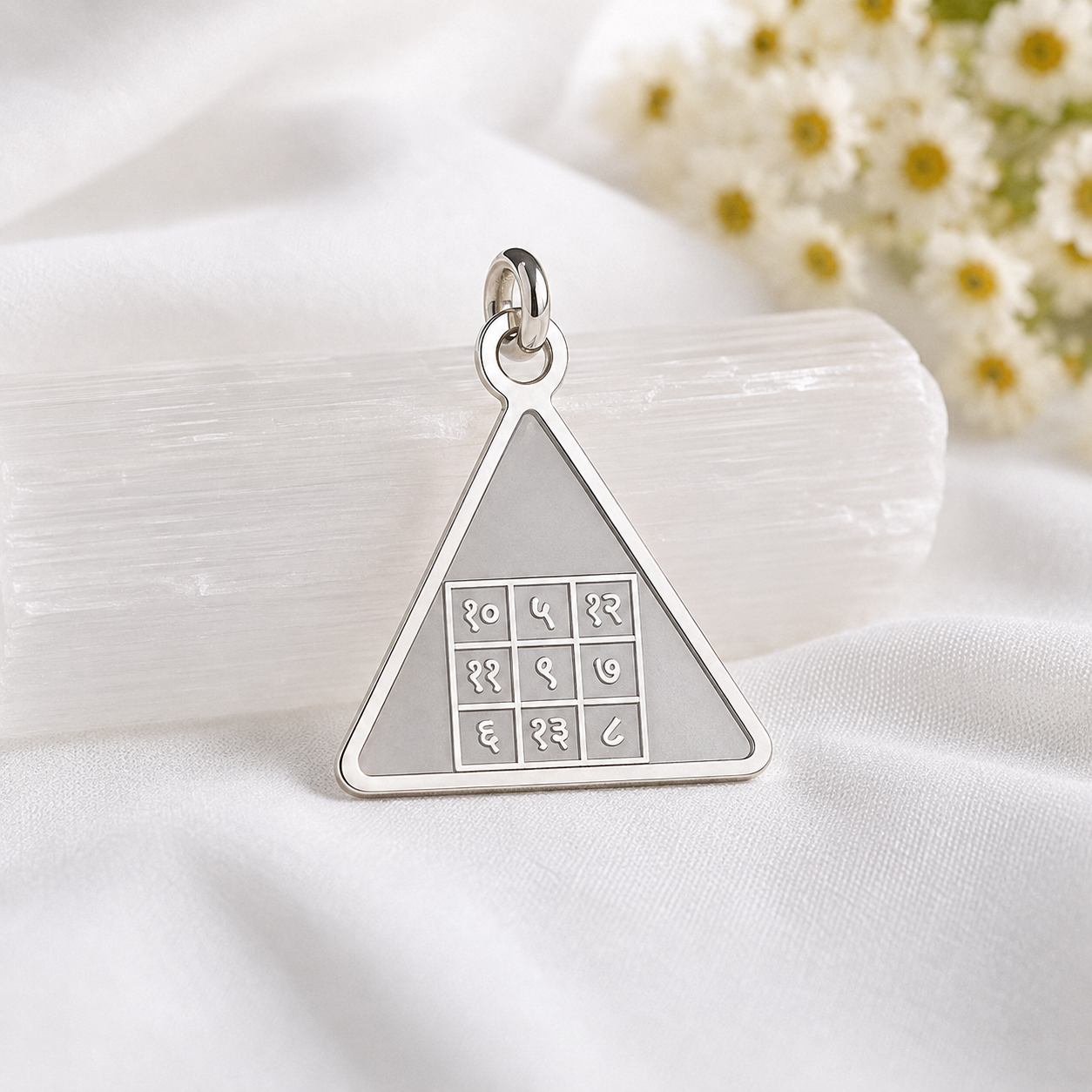Guru Yantra Pendant | Jupiter Brihaspati Silver Necklace | Vedic Spiritual Jewellery UK