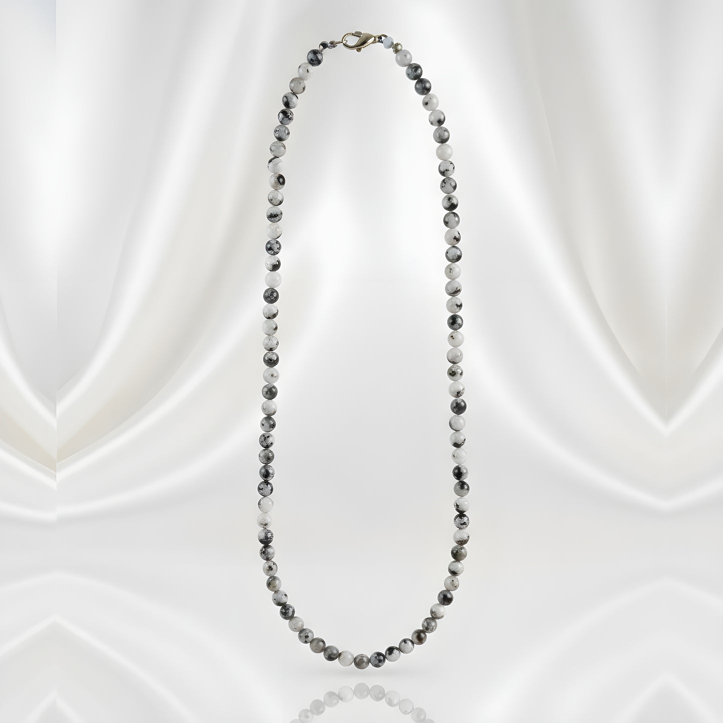 Moonstone Mala Necklace 108 Bead Natural Crystal Prayer Beads - Manushaa Gems UK