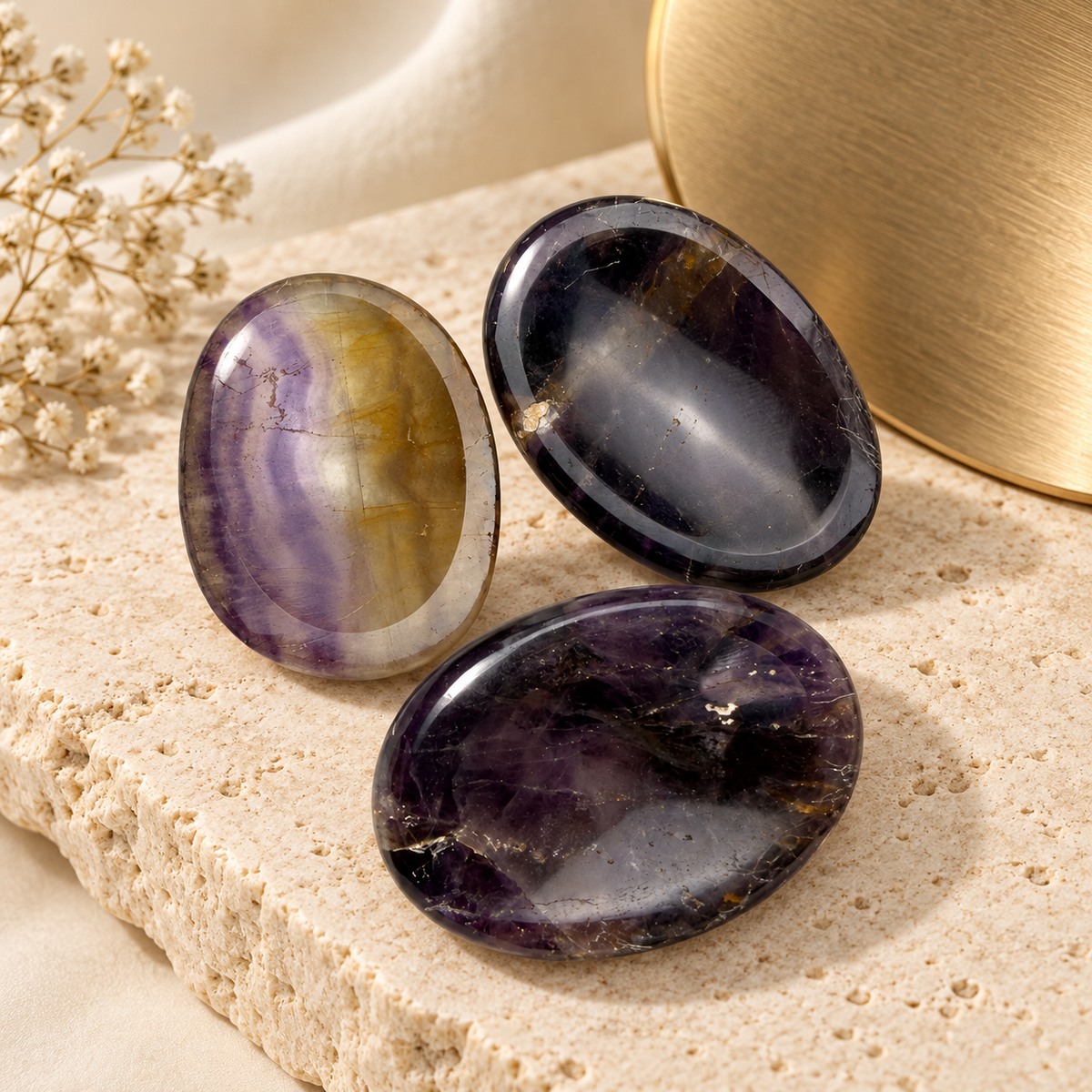 Fluorite Worry / Thumb Stone