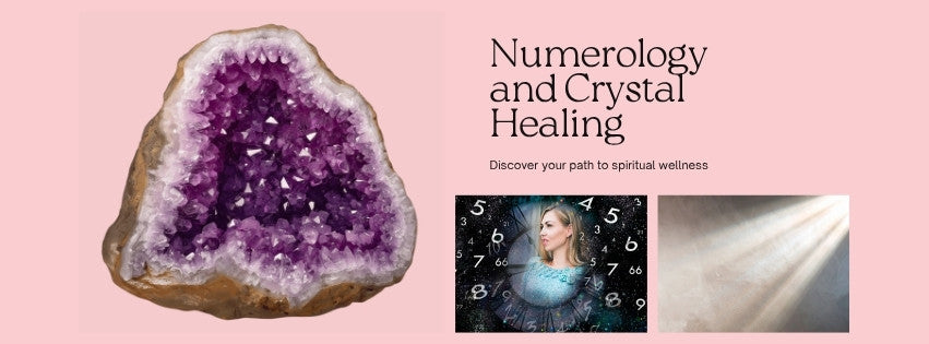 Numerology and crystal healing explained — crystals arranged with sacred geometry and numerology symbols