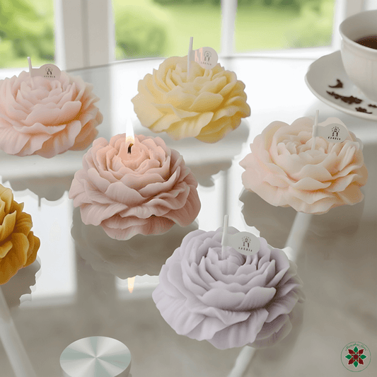 Peony Scented Candle | Decorative Floral Soy Candle