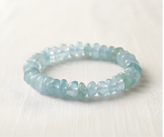 Aquamarine Crystal Chip Bracelet | Calm, Clarity & Fluid Energy