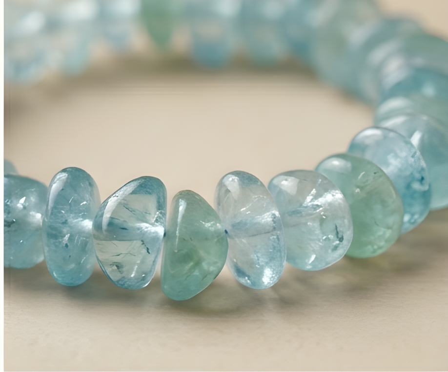 Aquamarine Crystal Chip Bracelet | Calm, Clarity & Fluid Energy