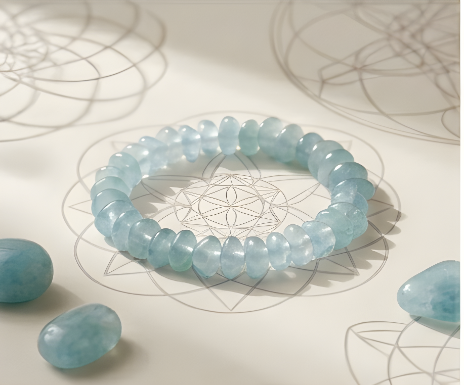 Aquamarine Crystal Chip Bracelet | Calm, Clarity & Fluid Energy