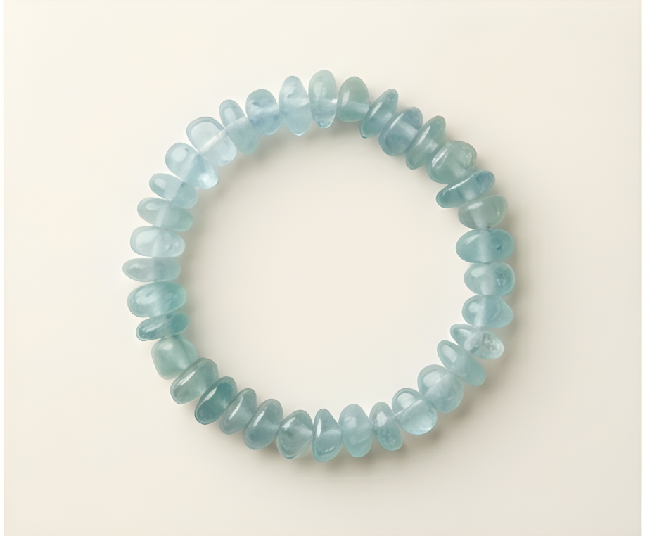 Aquamarine Crystal Chip Bracelet | Calm, Clarity & Fluid Energy