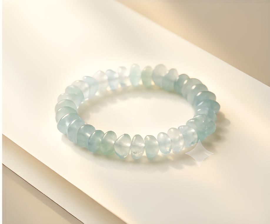 Aquamarine Crystal Chip Bracelet | Calm, Clarity & Fluid Energy