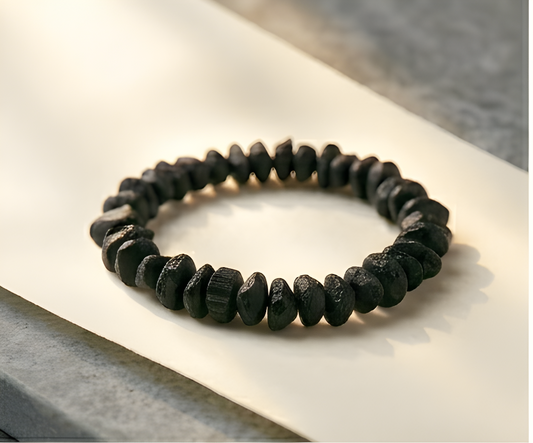 Black Tourmaline Crystal Chip Bracelet | Protection & Energetic Grounding