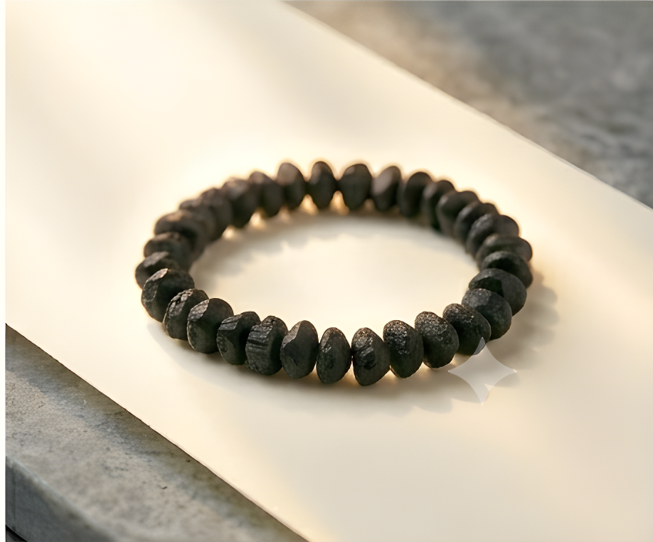 Black Tourmaline Crystal Chip Bracelet | Protection & Energetic Grounding