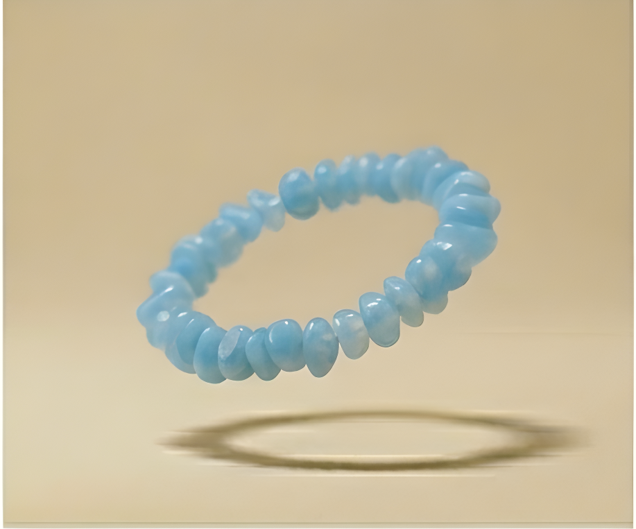Blue Peruvian Opal Crystal Chip Bracelet | Emotional Healing & Tranquility