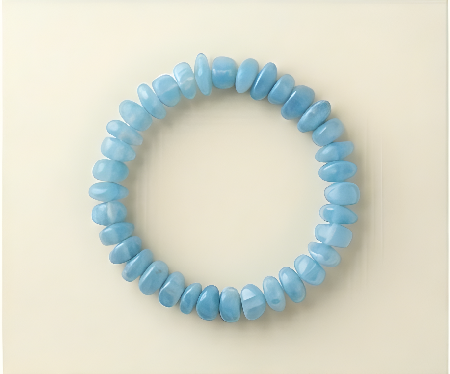 Blue Peruvian Opal Crystal Chip Bracelet | Emotional Healing & Tranquility