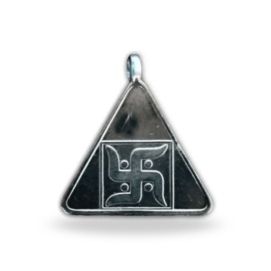 Budh Yantra Silver Pendant back — Mercury Planet Vedic Spiritual Jewellery UK Manushaa Gems