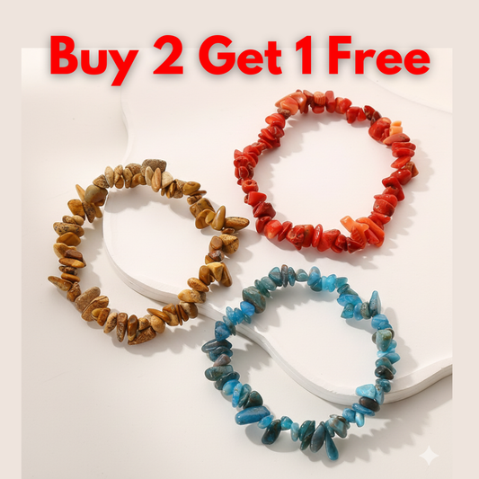 Crystal Chip Bracelets – 7" Stretch, Handmade, Buy 2 Get 1 Free, Healing Gemstone Jewellery