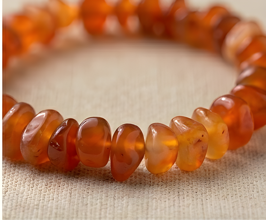 Carnelian Crystal Chip Bracelet | Vitality, Creativity & Confident Energy