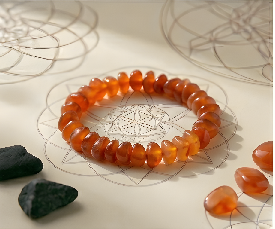 Carnelian Crystal Chip Bracelet | Vitality, Creativity & Confident Energy