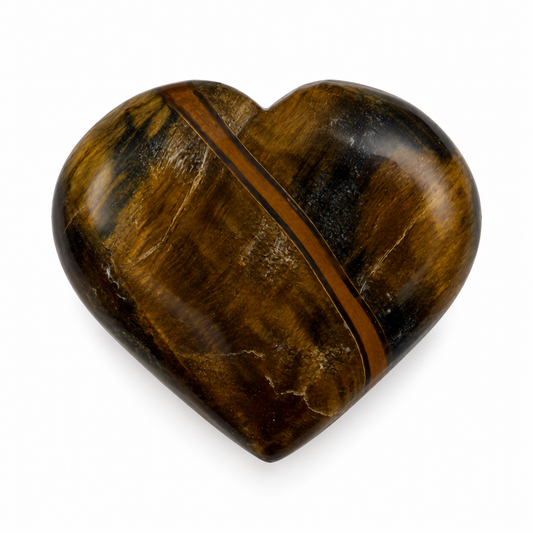 Tiger Eye Heart Carving