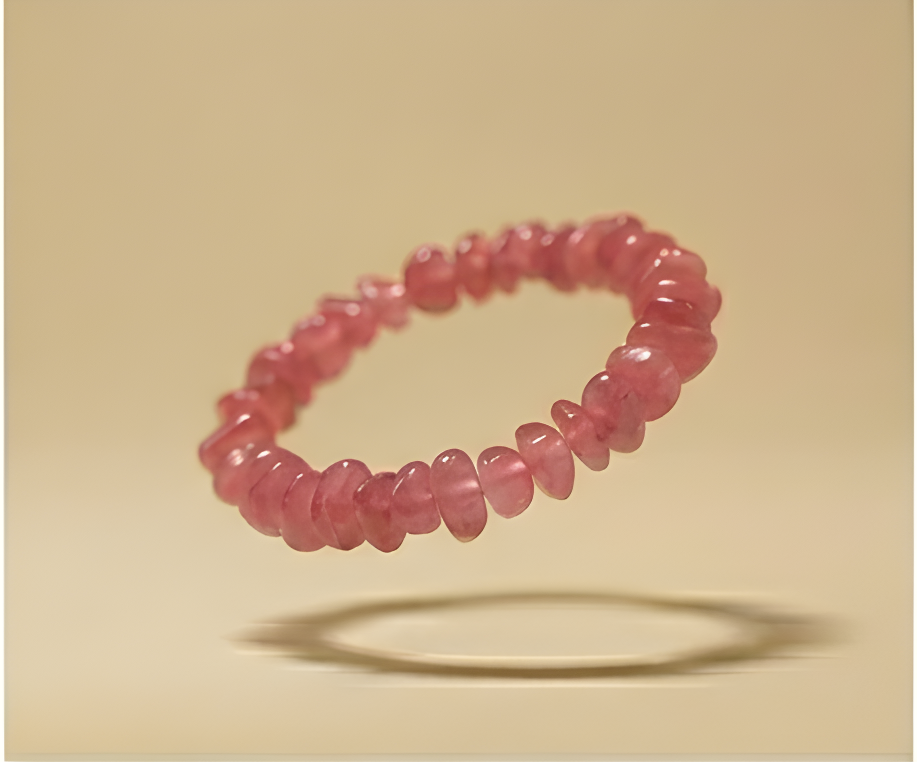Cherry Quartz Crystal Chip Bracelet | Warmth, Joy & Emotional Renewal