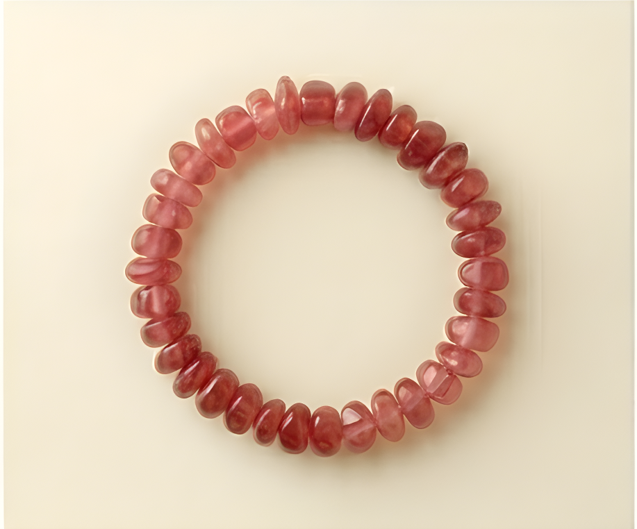 Cherry Quartz Crystal Chip Bracelet | Warmth, Joy & Emotional Renewal
