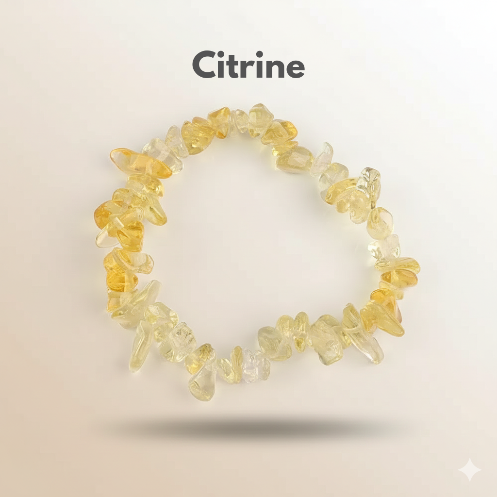 Citrine crystal chip bracelet for abundance and manifestation — Manushaa Gems