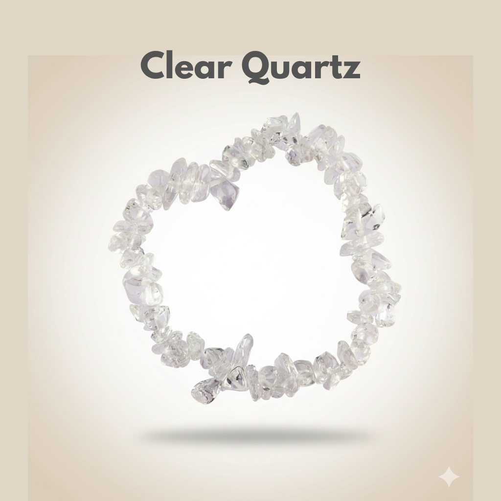 Clear Quartz crystal chip bracelet for clarity and amplification — Manushaa Gems