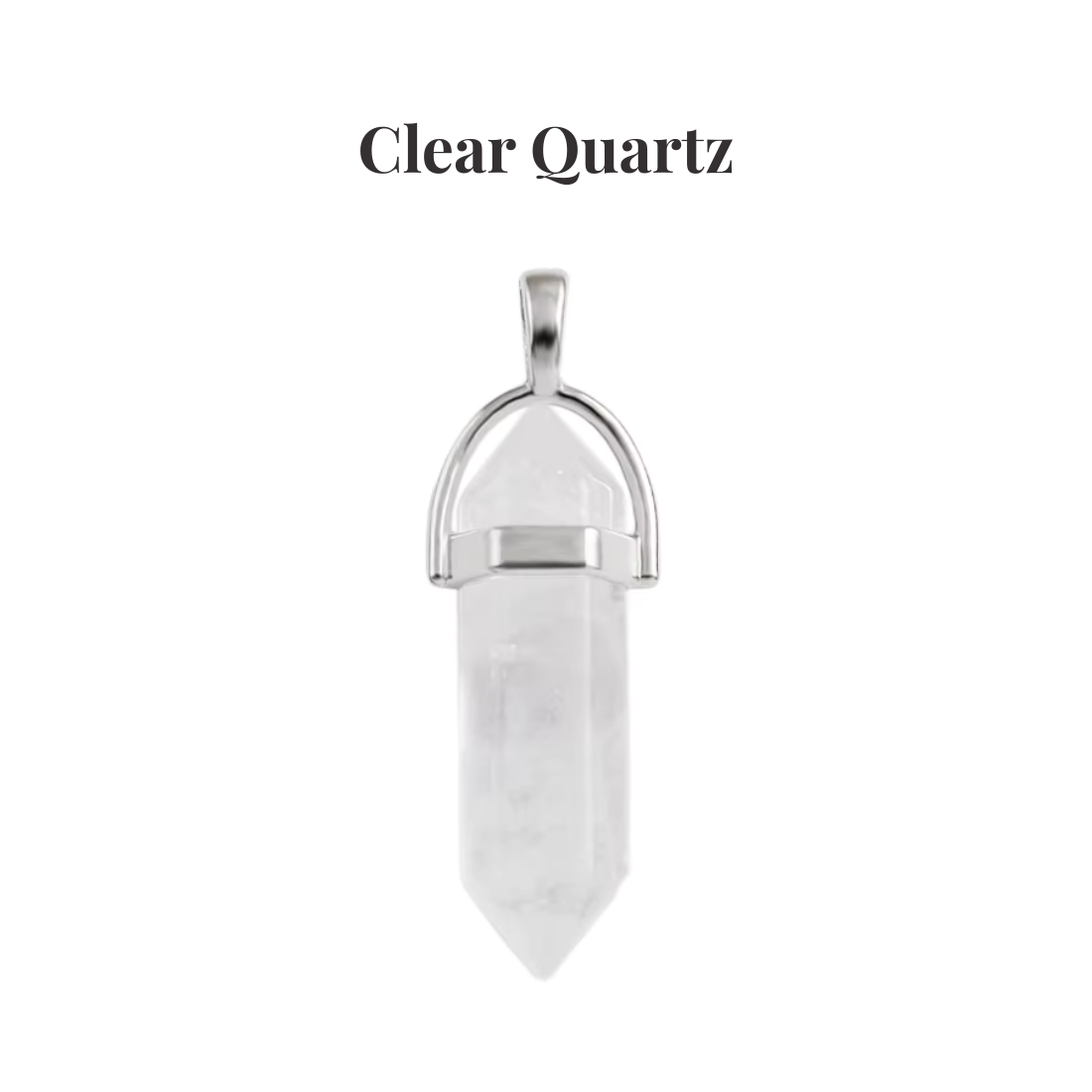 Clear Quartz Crystal Point Pendant Necklace Natural Healing Gemstone Tower - Manushaa Gems UK