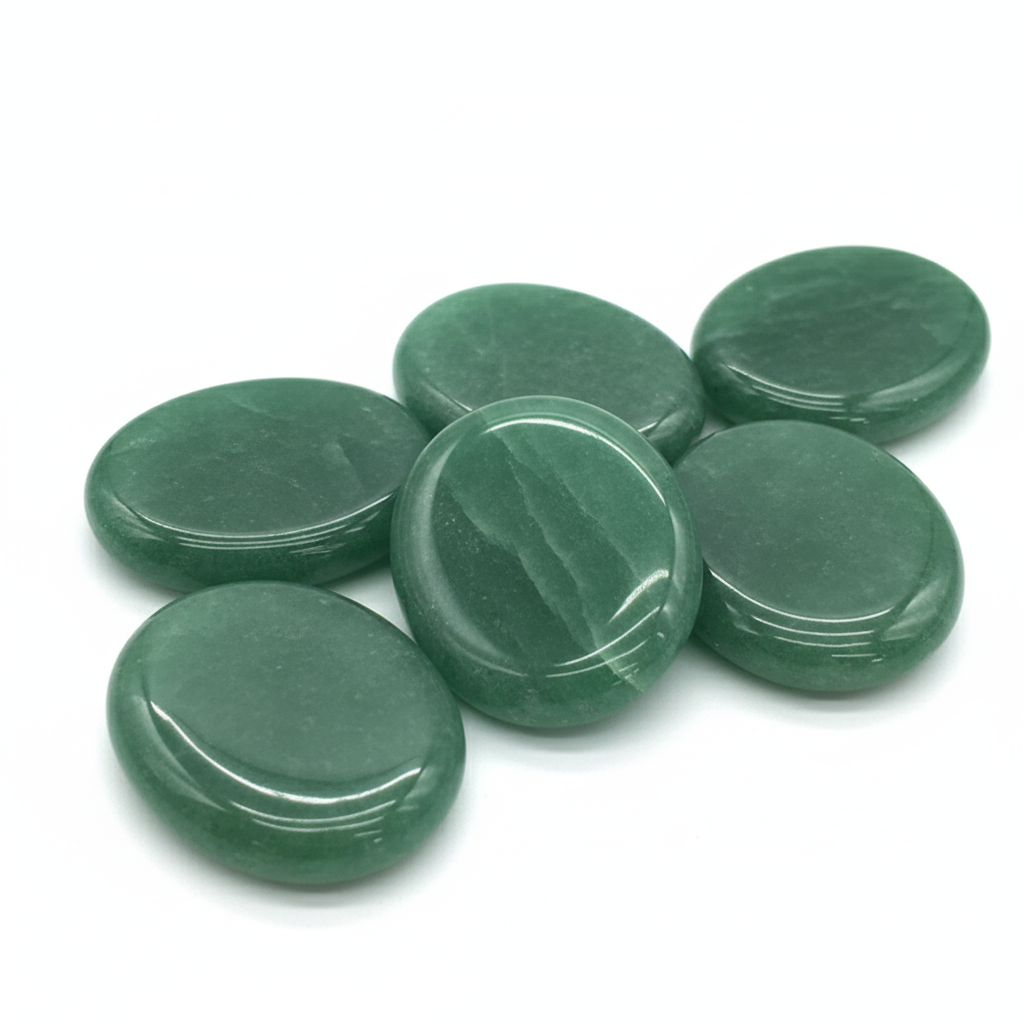 Green Aventurine Palm Stone natural texture — Healing Crystal Manushaa Gems UK