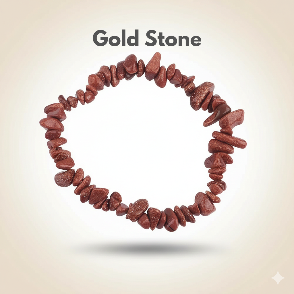 Goldstone crystal chip bracelet for ambition and sparkling confidence — Manushaa Gems