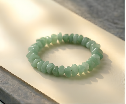 Green Aventurine Crystal Chip Bracelet | Luck, Prosperity & New Beginnings