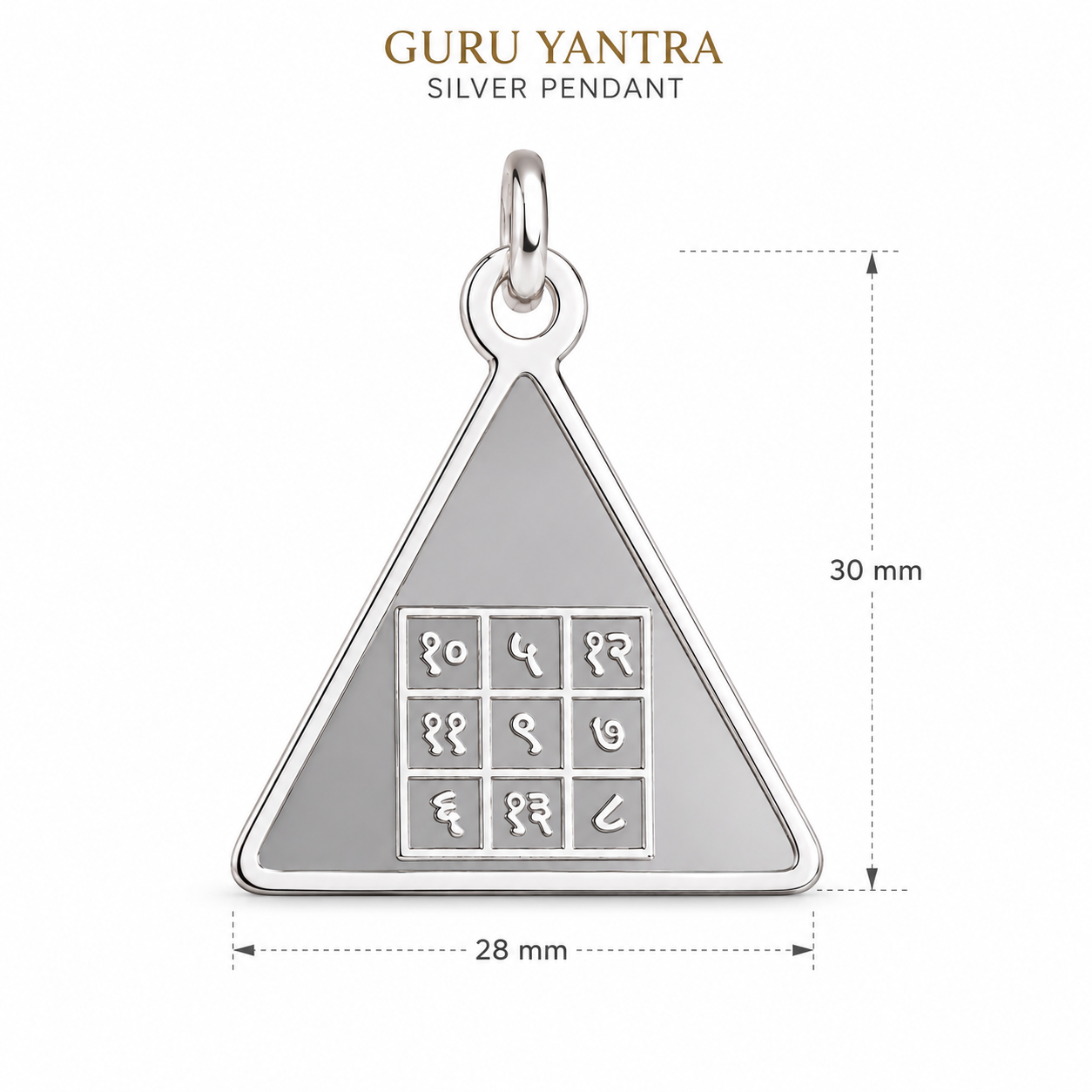 Guru Yantra Pendant | Jupiter Brihaspati Silver Necklace | Vedic Spiritual Jewellery UK