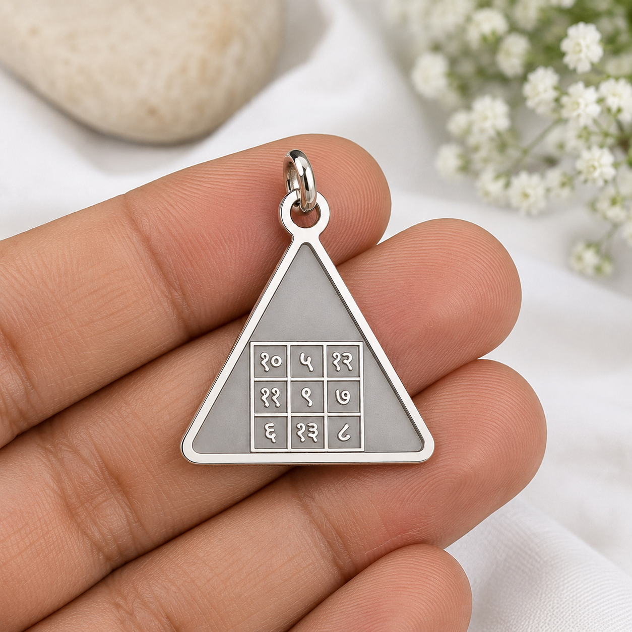 Guru Yantra Pendant | Jupiter Brihaspati Silver Necklace | Vedic Spiritual Jewellery UK