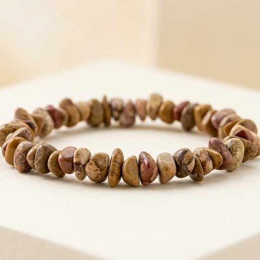 Jasper Crystal Chip Bracelet | Grounding, Stability & Nurturing Energy