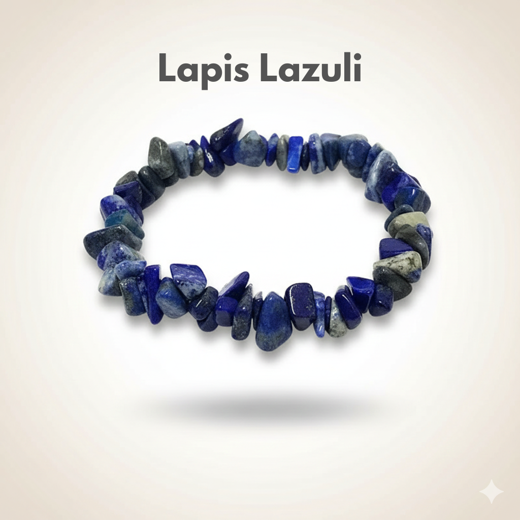 Lapis Lazuli crystal chip bracelet for wisdom and inner truth — Manushaa Gems