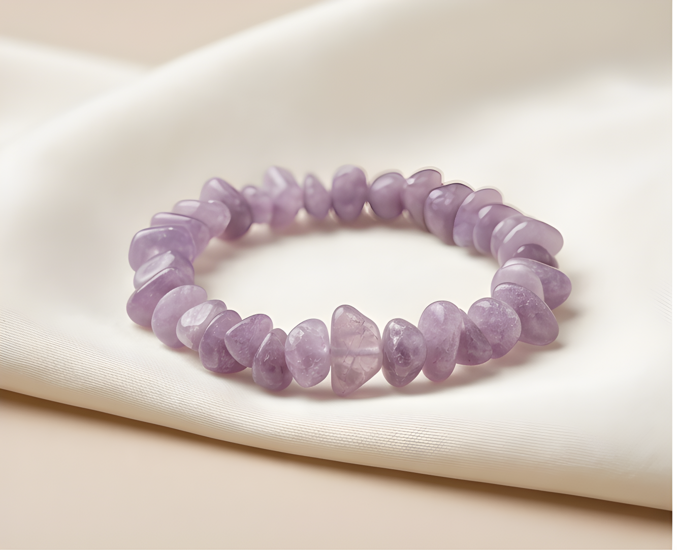 Lepidolite Crystal Chip Bracelet | Calm, Anxiety Relief & Emotional Balance