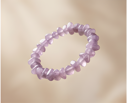 Lepidolite Crystal Chip Bracelet | Calm, Anxiety Relief & Emotional Balance