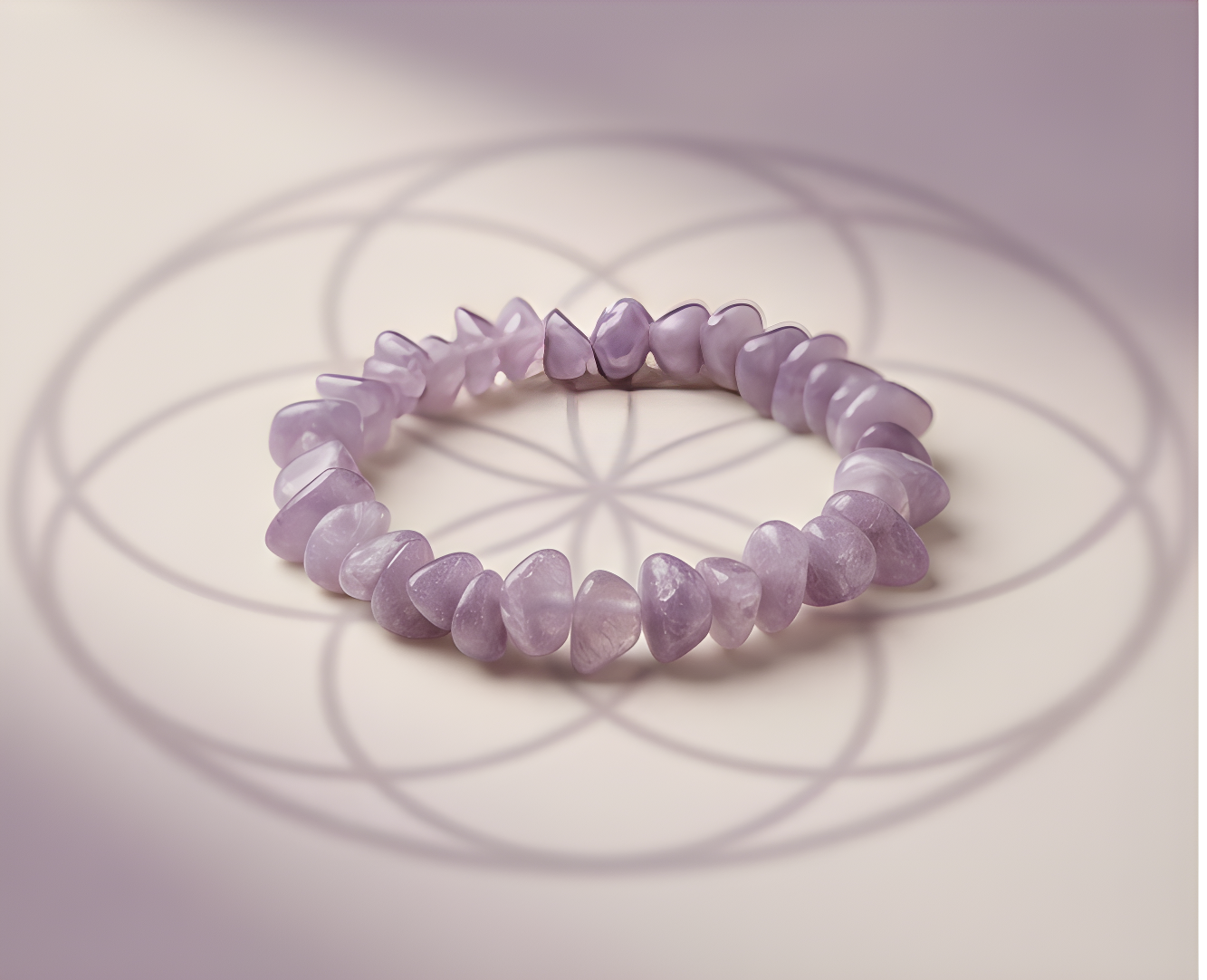 Lepidolite Crystal Chip Bracelet | Calm, Anxiety Relief & Emotional Balance