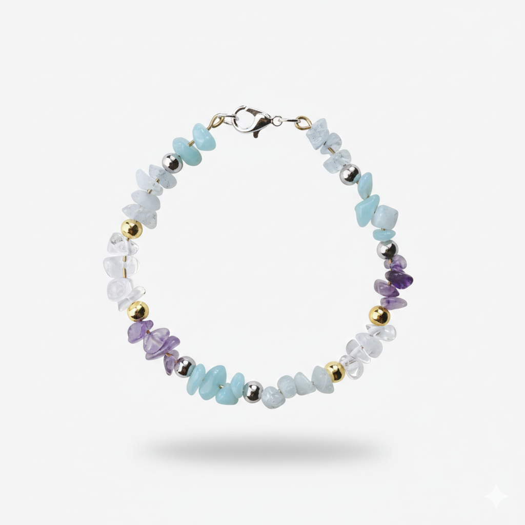 Ocean Intuition Blue Crystal Bracelet Healing Gemstone Bracelet - Manushaa Gems UK