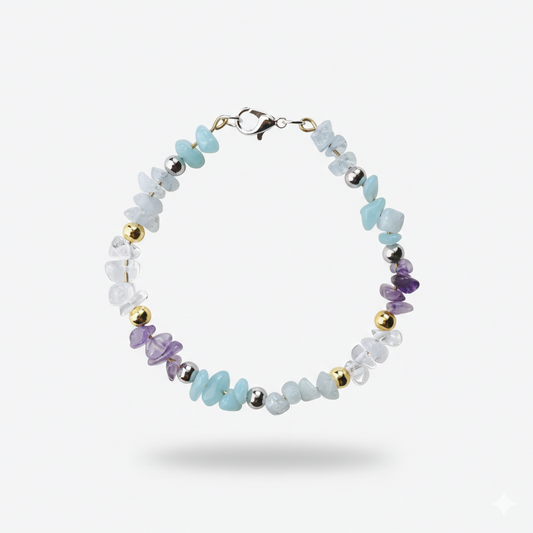Ocean Intuition Blue Crystal Bracelet Healing Gemstone Bracelet - Manushaa Gems UK