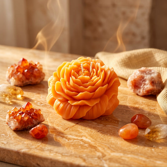 Sacral Chakra Creativity & Passion Peony Candle | Berlin Girl Fragrance | Orange Energy