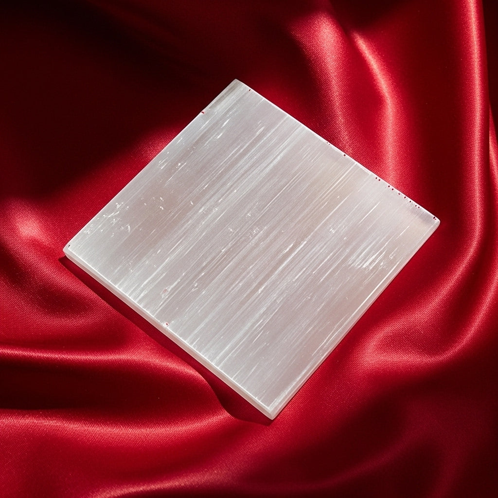 Plain Selenite Charging Plate white — Crystal Cleansing Spiritual Gift UK Manushaa Gems