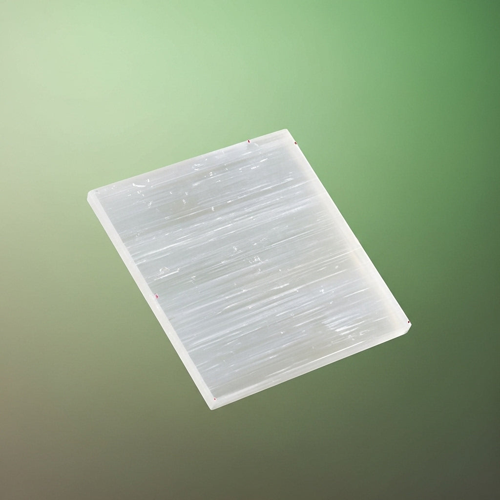 Plain Selenite Charging Plate lifestyle — Crystal Cleansing Energy UK Manushaa Gems