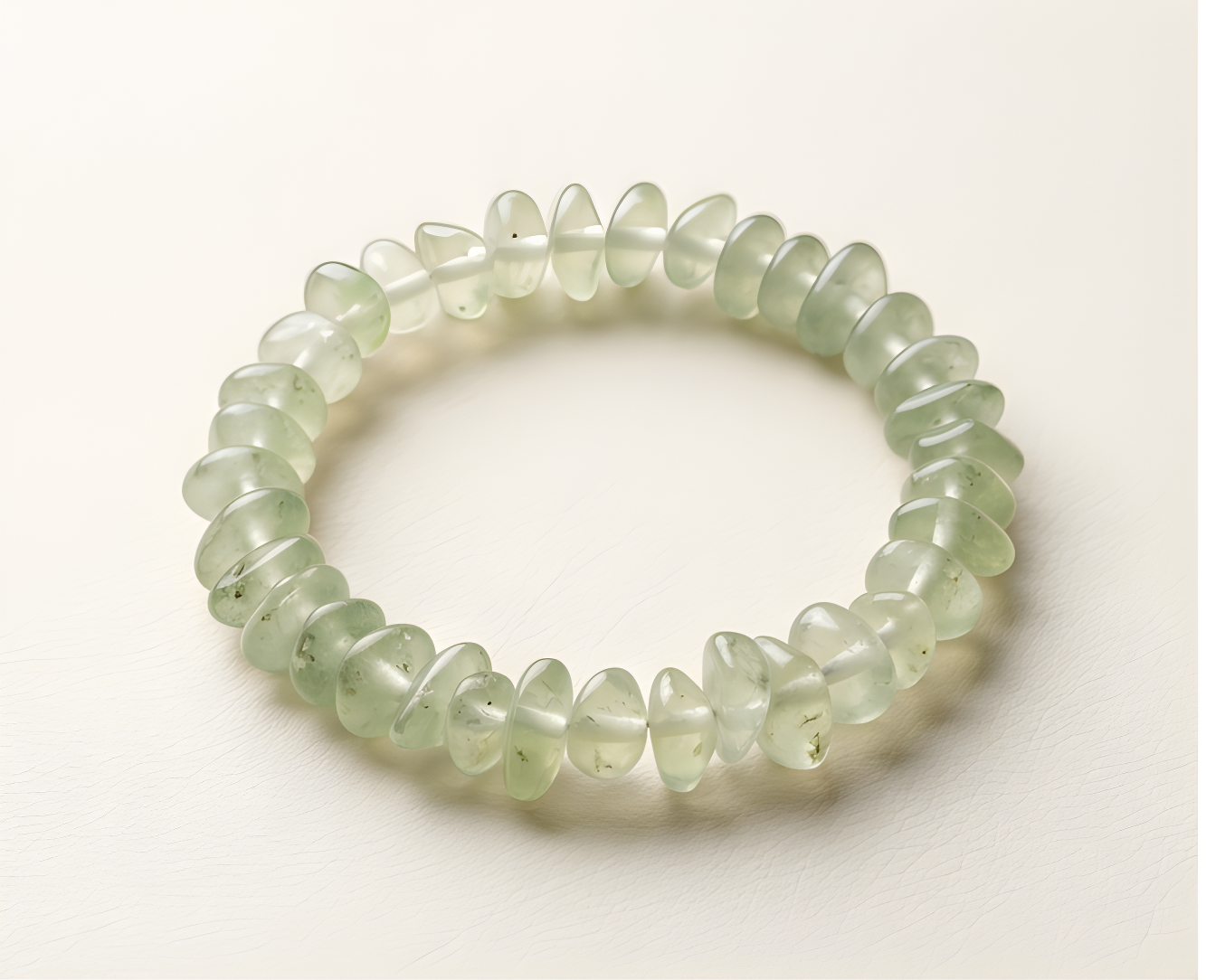 Prehnite Crystal Chip Bracelet | Healing, Inner Peace & Heart Connection