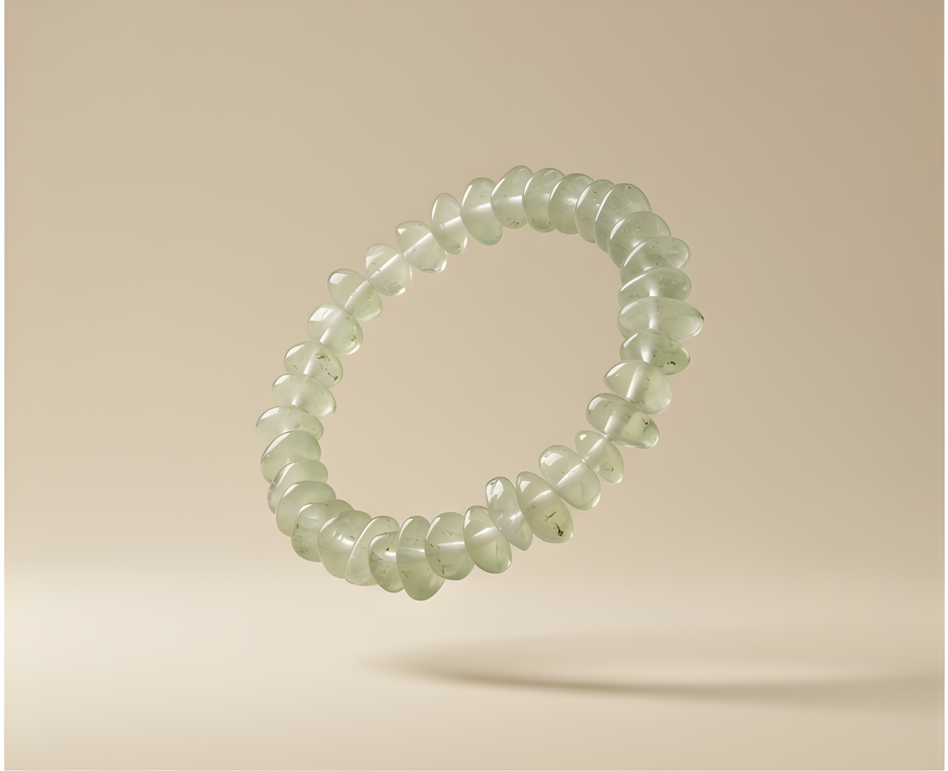 Prehnite Crystal Chip Bracelet | Healing, Inner Peace & Heart Connection