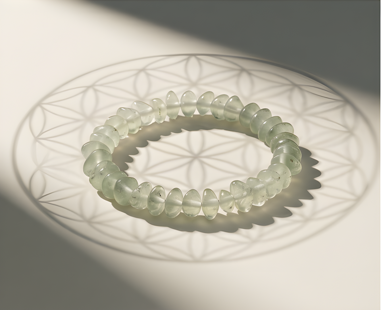 Prehnite Crystal Chip Bracelet | Healing, Inner Peace & Heart Connection