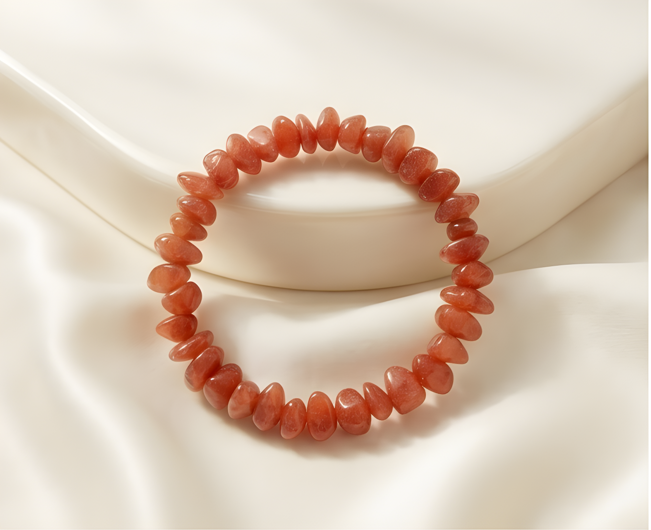Red Aventurine Crystal Chip Bracelet | Vitality, Passion & Creative Power