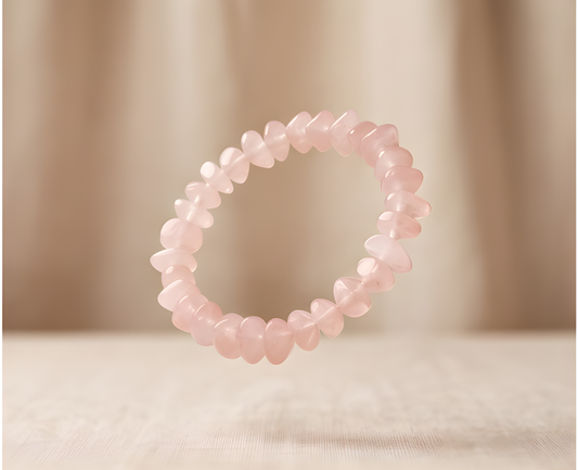 Rose Quartz Crystal Chip Bracelet | Love, Self-Care & Feminine Energy