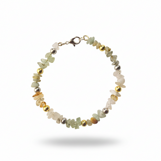 Serenity Flow Calming Crystal Bracelet Aquamarine Blue Lace Agate Lepidolite - Manushaa Gems UK