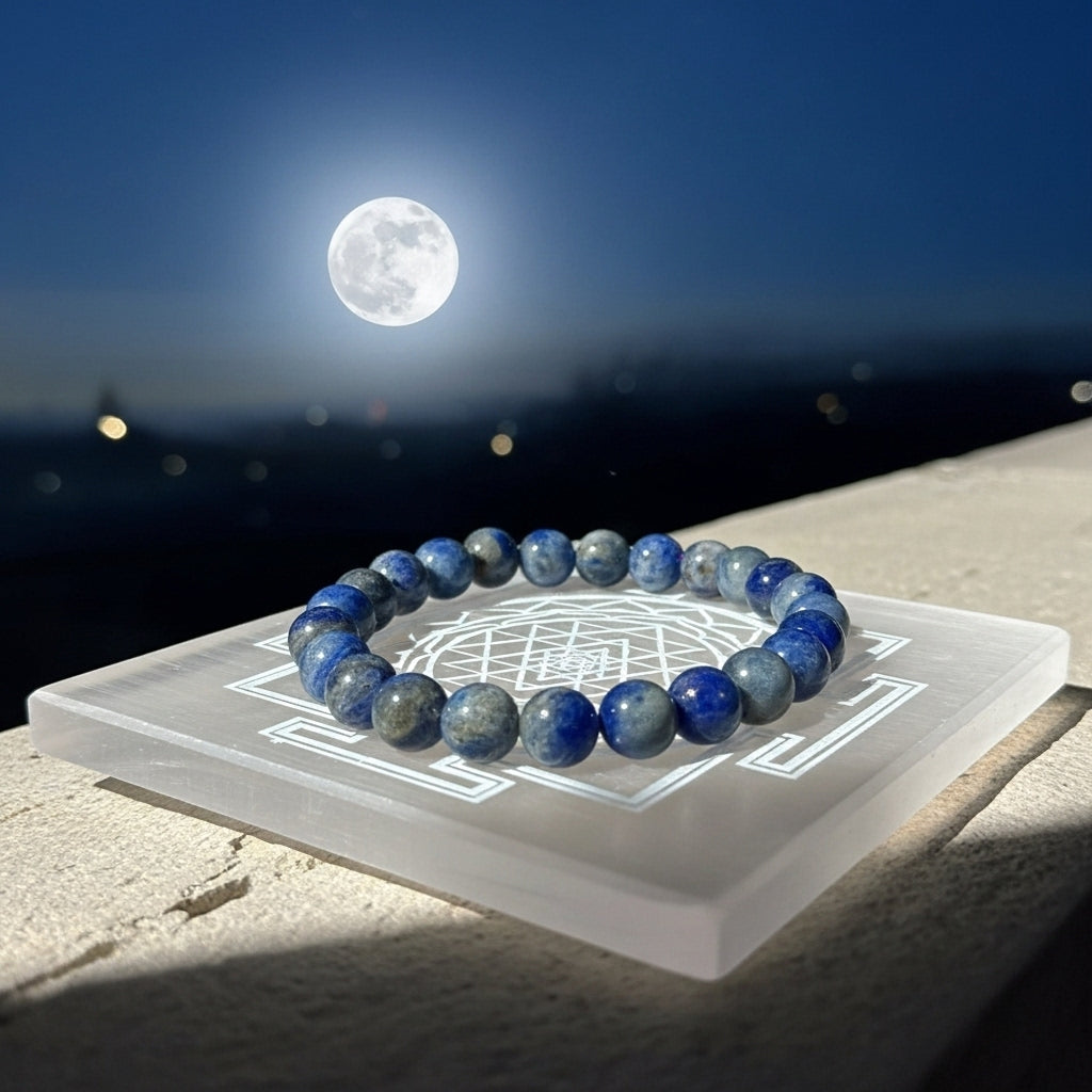 Shree Yantra Selenite Plate gift box — Vedic Hindu Sacred Crystal UK Manushaa Gems