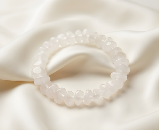 Snow Quartz Crystal Chip Bracelet | Purity, Clarity & Gentle Inner Wisdom