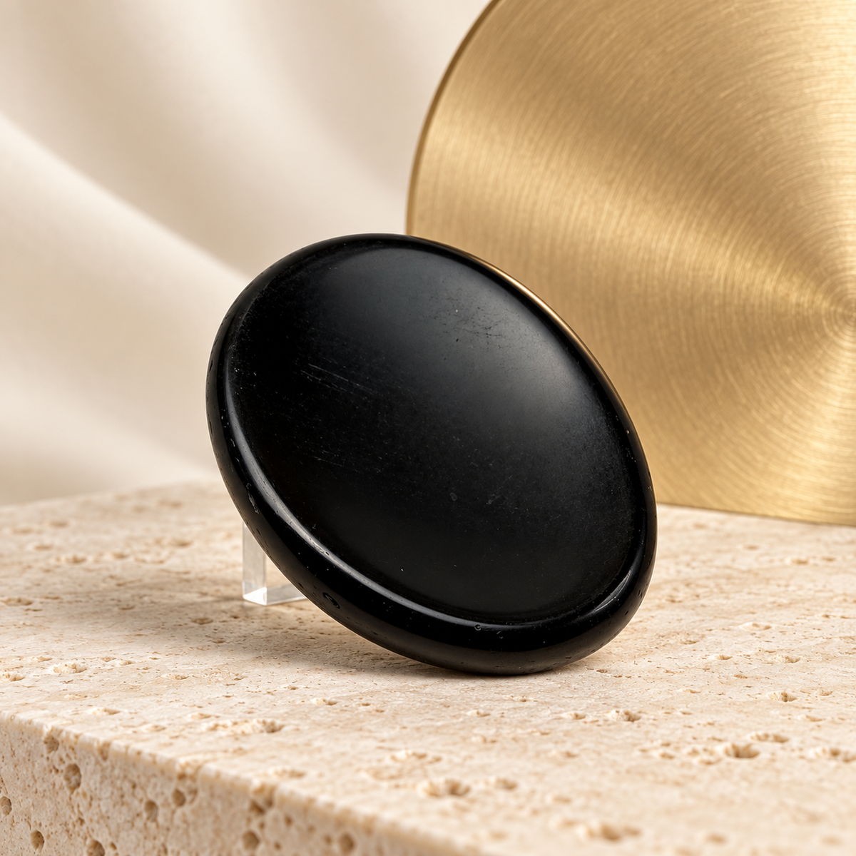 Black Obsidian Worry / Thumb Stone