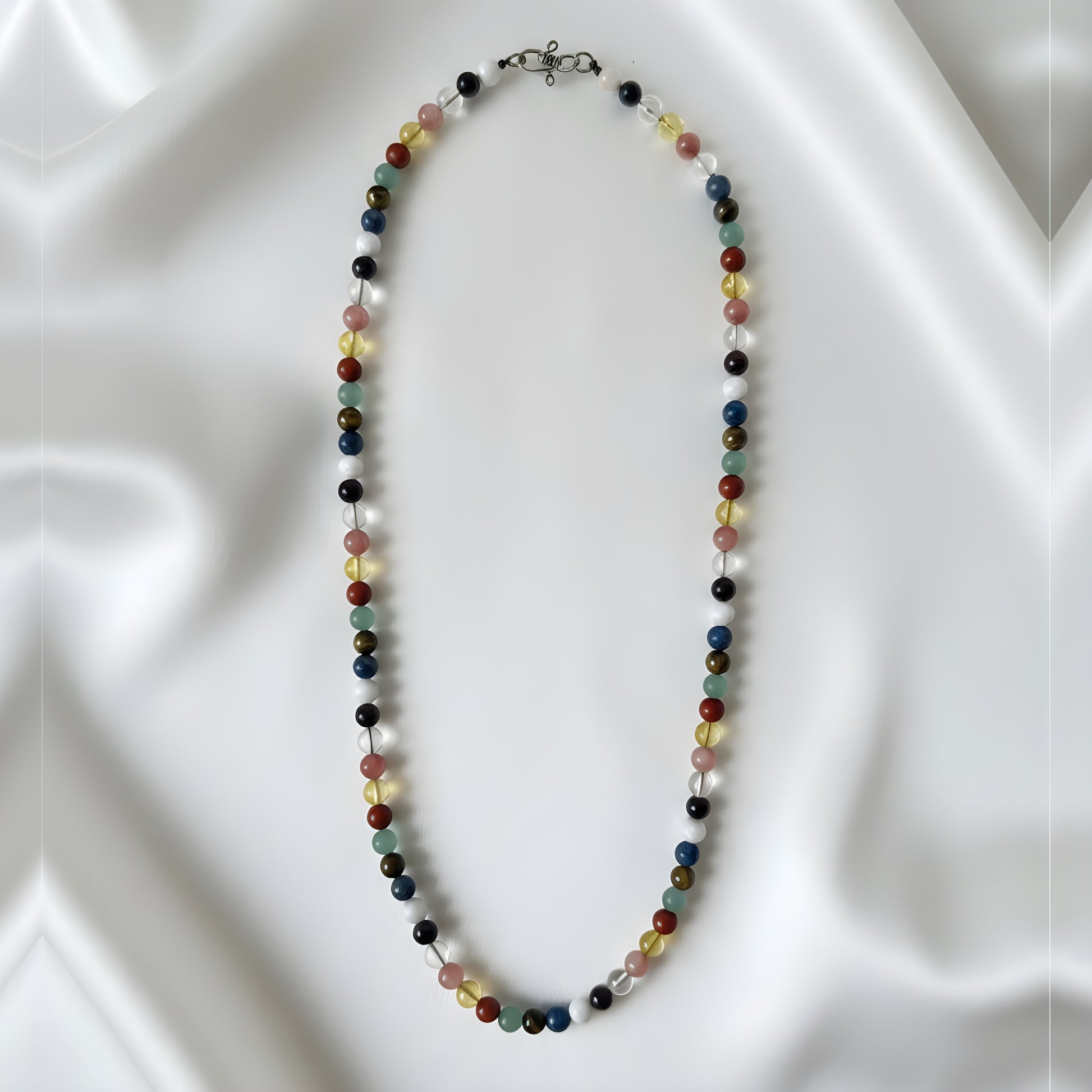 9 Planet Navagraha Mala Necklace 108 Bead Vedic Gemstone Prayer Beads - Manushaa Gems UK